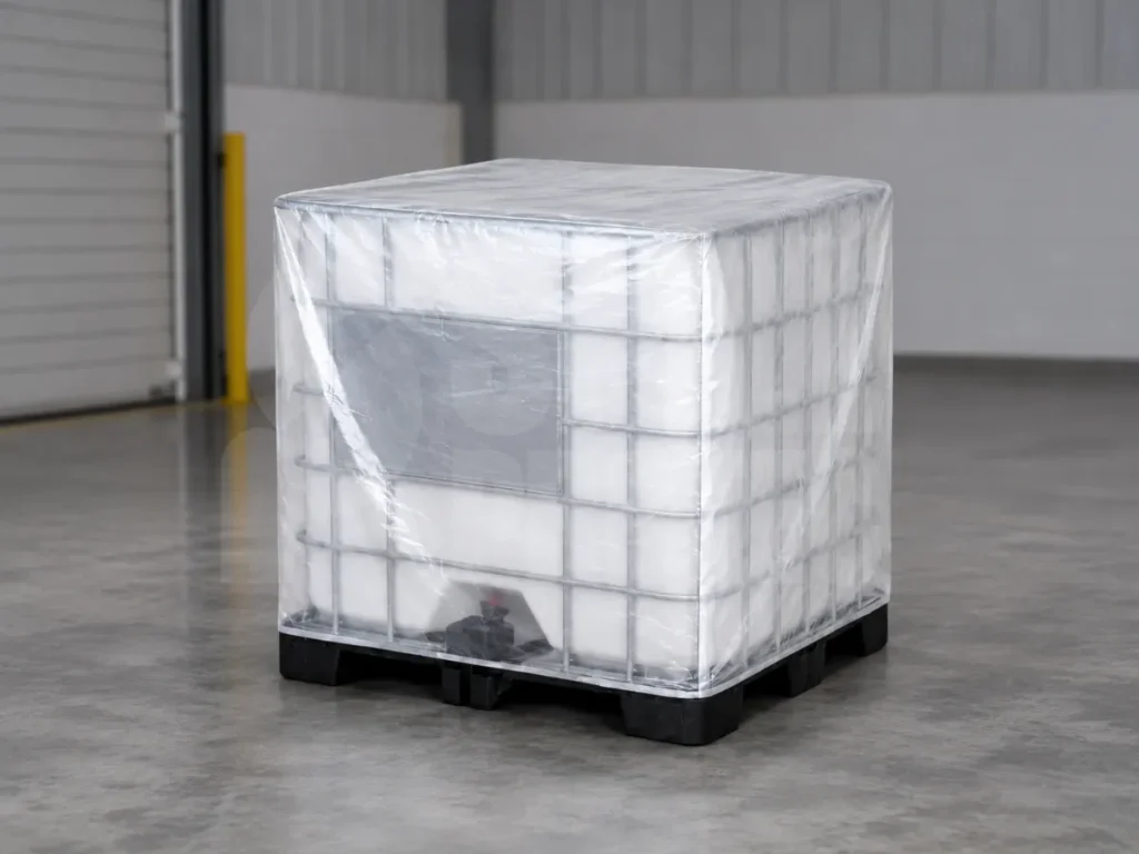 Cobertor de pvc cristal para ibc en su uso industrial